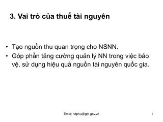 3. Vai trò của thuế tài nguyên