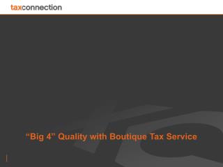 “Big 4” Quality with Boutique Tax Service