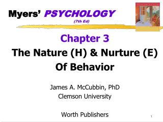 Myers’ PSYCHOLOGY 				(7th Ed)