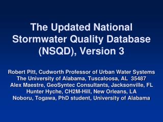 Stormwater NPDES Data Collection and Evaluation Project