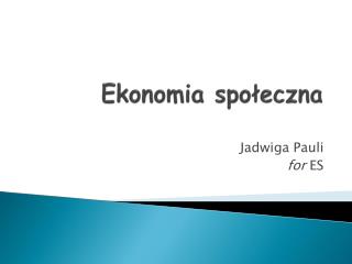 Ekonomia społeczna