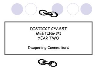 DISTRICT CFASST MEETING #1 YEAR TWO Deepening Connections