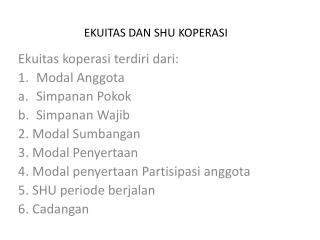 EKUITAS DAN SHU KOPERASI