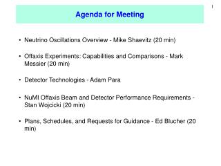 Agenda for Meeting