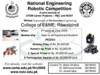Venue: Department of Mechatronics Engineering