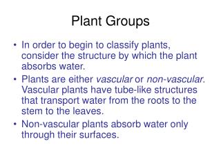 Plant Groups