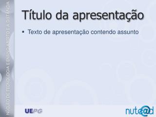 Título da apresentação