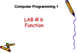 LAB # 6 Function