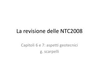 La revisione delle NTC2008