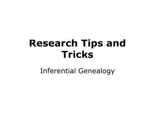 Research Tips and Tricks