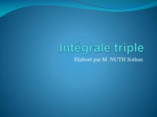 Intégrale triple