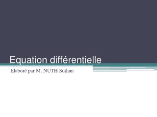 Equation différentielle