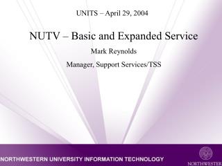 UNITS – April 29, 2004