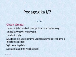 Pedagogika I/7