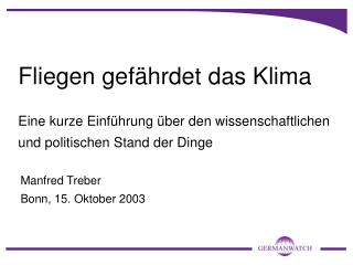 Fliegen gefährdet das Klima