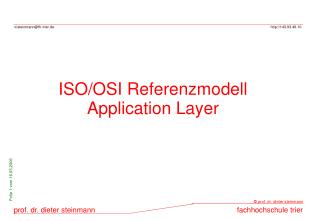 ISO/OSI Referenzmodell Application Layer