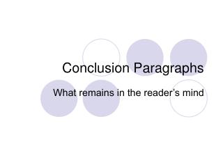 Conclusion Paragraphs