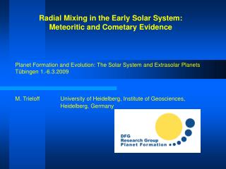 Radial Mixing in the Early Solar System: Meteoritic and Cometary Evidence