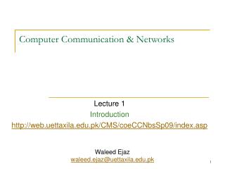 Computer Communication &amp; Networks