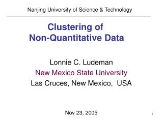 Clustering of Non-Quantitative Data