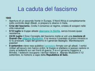 La caduta del fascismo