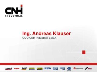 Ing. Andreas Klauser COO CNH Industrial EMEA