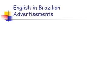 English in Brazilian Advertisements