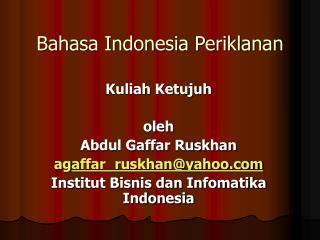 Bahasa Indonesia Periklanan