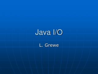 Java I/O