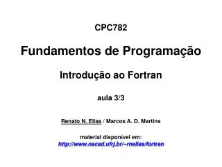 CPC782 Fundamentos de Programação