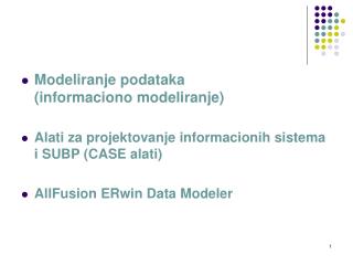 Modeliranje podataka (informaciono modeliranje)