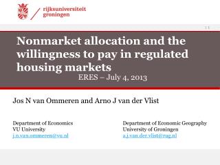 Nonmarket allocation and the willingness to pay in regulated housing markets