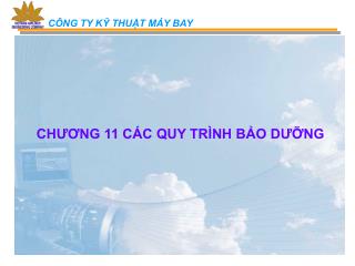 CHƯƠNG 11 CÁC QUY TRÌNH BẢO DƯỠNG