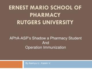 Ernest Mario School of Pharmacy Rutgers University