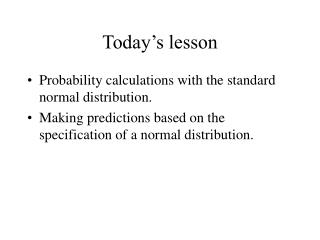 Today’s lesson