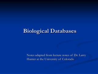 Biological Databases