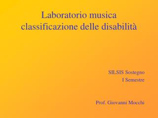 Laboratorio musica classificazione delle disabilità