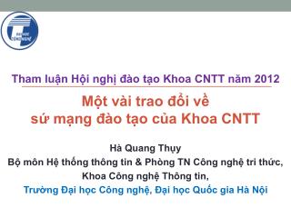 Tham luận Hội nghị đào tạo Khoa CNTT năm 2012