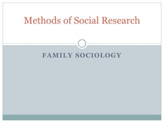 Methods of Social Research