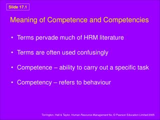 Meaning of Competence and Competencies