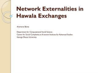 Network Externalities in Hawala Exchanges