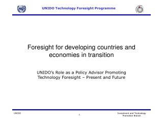 Foresight for developing countries and economies in transition