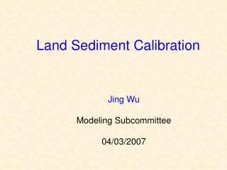 Land Sediment Calibration