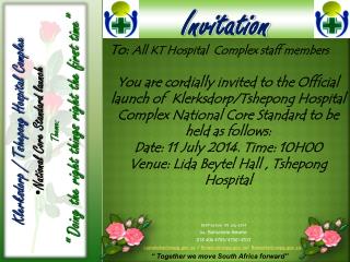 RSVP before 09 July 2014 Ms . Boitumelo Mosete 018 406 4705/4750/4703