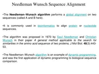 Needleman Wunsch Sequence Alignment