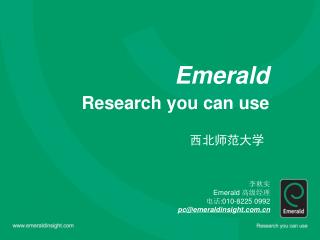 Emerald Research you can use