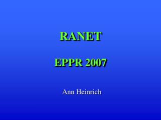 RANET EPPR 2007