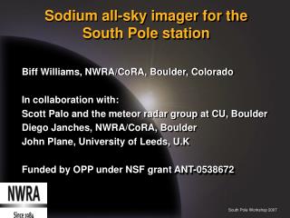 Sodium all-sky imager for the South Pole station