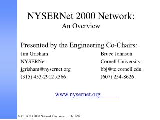 NYSERNet 2000 Network: An Overview