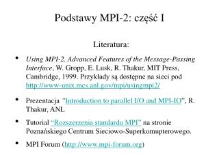 Podstawy MPI-2: część I